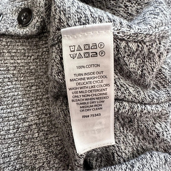 Lachlan British XXL black marbled Grandpa button down cardigan sweater - Picture 5 of 6